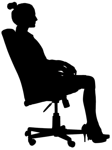 Transparent silhouette vector of businesswoman on chair