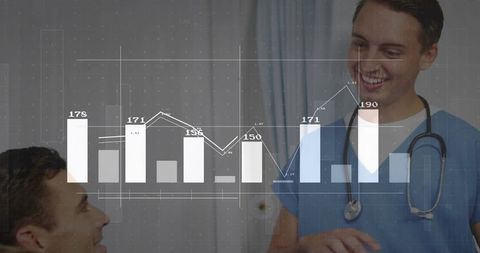 Medical Professional Analyzing Patient Data in Hospital Ward