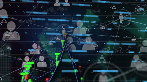 Dynamic Digital Interface Displaying Rising Network Connections