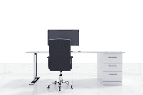Modern office furniture set with transparent background