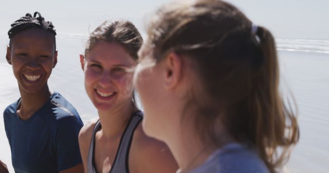 Group of Diverse Female Friends Bonding by Ocean - Download Free Stock Images Pikwizard.com