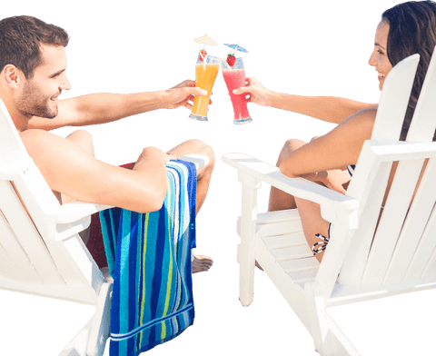 transparent happy couple enjoying sunny drinks in adirondack chairs - Download Free Stock Videos Pikwizard.com