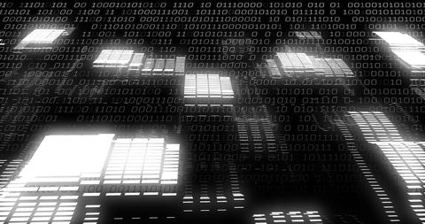 Abstract Binary Code Projected on Digital Screens - Download Free Stock Images Pikwizard.com