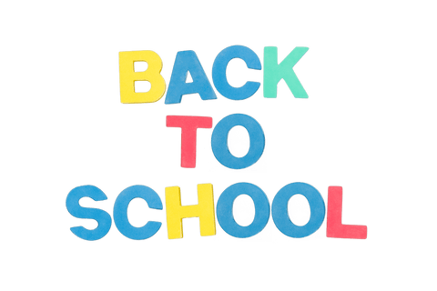 Colorful back to school typography on transparent background