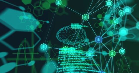 Digital Neural Network with Brain Data Visualization - Download Free Stock Images Pikwizard.com