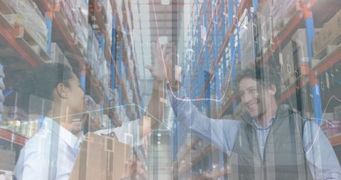 logistics professionals analyzing warehouse performance data - Download Free Stock Images Pikwizard.com