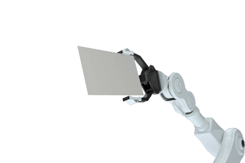 Transparent Robotic Arm Holding Blank Placard - Download Free Stock Videos Pikwizard.com