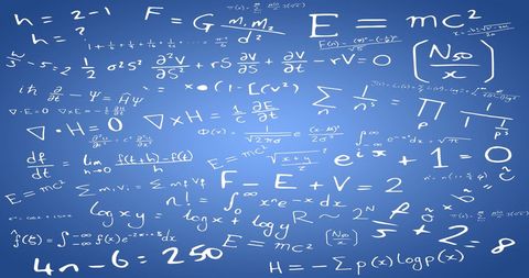 Mathematical Formulas on Blue Chalkboard Wall for Education - Download Free Stock Images Pikwizard.com
