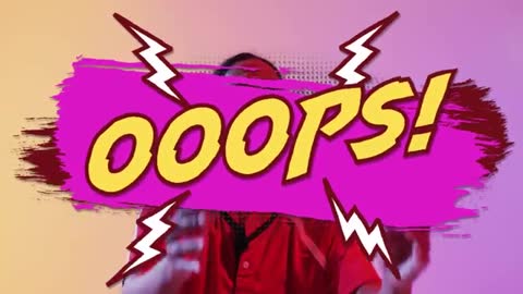 Comic Style Oops Text with Lightning on Vibrant Background