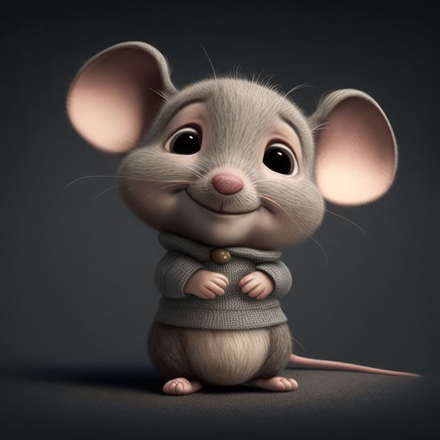 Close up of cute grey mouse on grey background, created using generative ai technology - Download Free Stock Photos Pikwizard.com