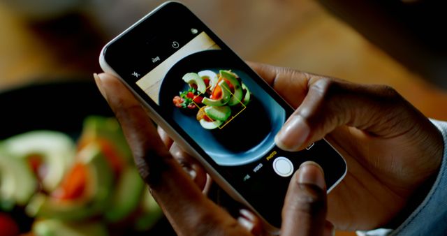 Person Taking Photo of Healthy Avocado Salad with Smartphone - Download Free Stock Images Pikwizard.com