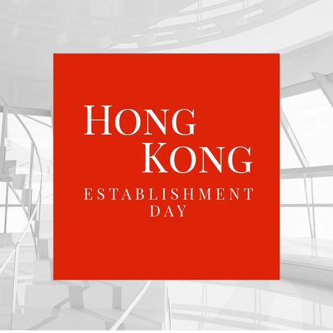 hong kong establishment day graphic with modern architecture background - Download Free Stock Templates Pikwizard.com
