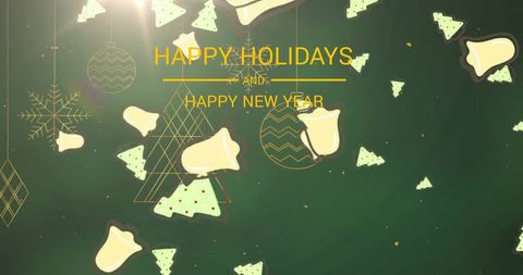 Bright and cheerful greeting card suitable for sharing festive messages related to Christmas and New Year. Celebrating the holiday spirit, it can be used in digital campaigns, social media posts, and festive communications.
