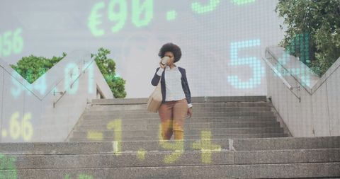 Confident Businesswoman Navigating Stock Market