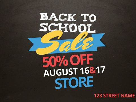 Vibrant Back to School Sale Banner with Bold Discounts - Download Free Stock Templates Pikwizard.com