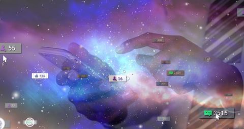 Hand Using Smartphone with Overlay of Digital Connections