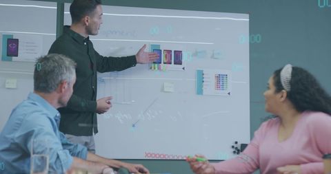 Diverse Team Engaged in Data-Driven Presentation