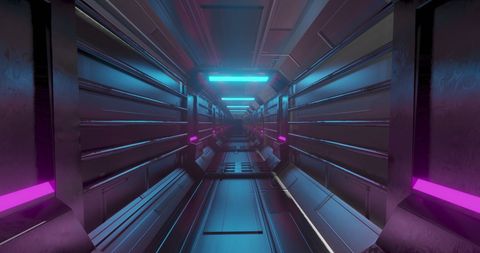 Neon Futuristic Tunnel with Vibrant Colors