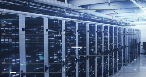 High-Tech Data Center with Digital Interfaces - Download Free Stock Images Pikwizard.com