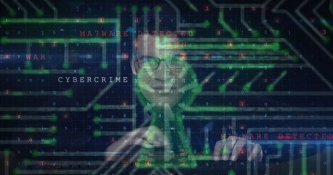 Cybercrime Concept with Hacker and Malware Warning - Download Free Stock Images Pikwizard.com