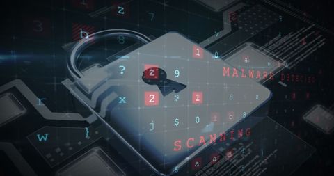 Digital Lock with Malware Detection Overlay - Download Free Stock Images Pikwizard.com