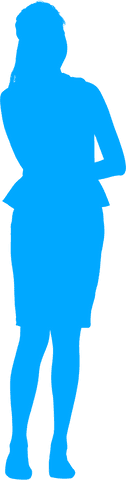 blue silhouette of businesswoman standing against transparent background conveys professionalism and corporate themes. useful for business presentations, website designs showcasing workplace environments, business promotions, or as a decorative element in corporate print materials.
