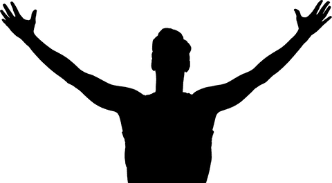 silhouette of cheering man on transparent background - Download Free Stock Videos Pikwizard.com