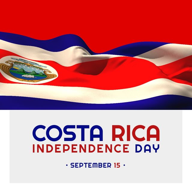 Costa rica independence day text banner and waving costa rica flag against red background - Download Free Stock Videos Pikwizard.com