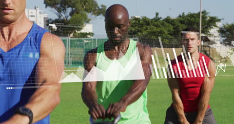 Diverse Group Training with Fitness Data Overlay Outdoors