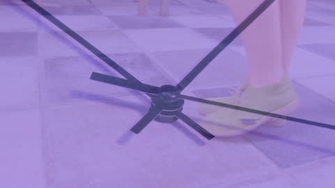 Conceptual Clock Overlay on Walking Person Illustrating Time Passage