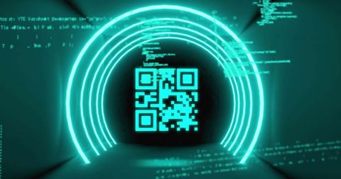 futuristic qr code with cyber tunnel imagery - Download Free Stock Images Pikwizard.com