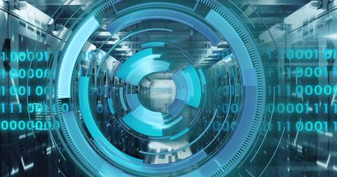 Futuristic Data Network With Binary Code and Digital Interface - Download Free Stock Images Pikwizard.com