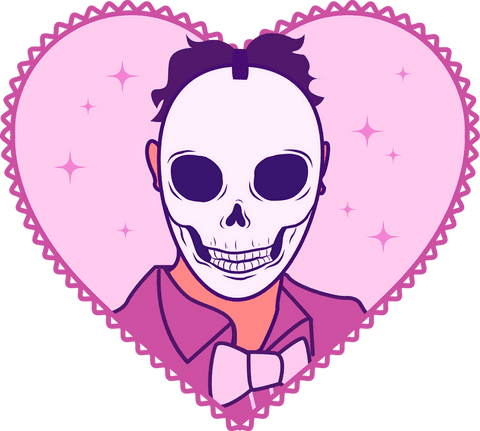 whimsical skeletal portrait in heart frame on transparent background - Download Free Stock Videos Pikwizard.com