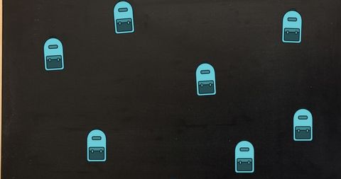 Digital Backpacks on Black Chalkboard Background