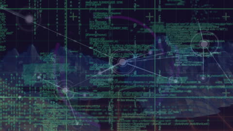 Abstract Digital Processing Background with Data Connections