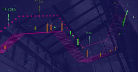 Digital Financial Data Overlays Corporate Office Background - Download Free Stock Images Pikwizard.com