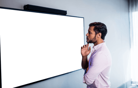 thoughtful man analyzing transparent whiteboard information - Download Free Stock Videos Pikwizard.com