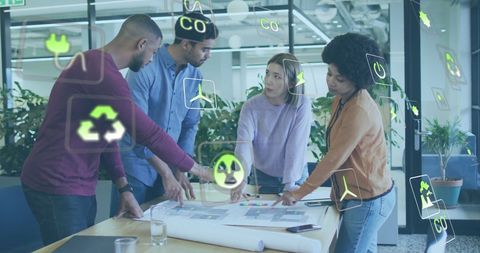 Diverse Team Discussing Sustainable Business Strategy
