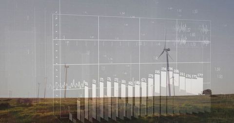 Innovative data overlay on wind turbine landscape imagery