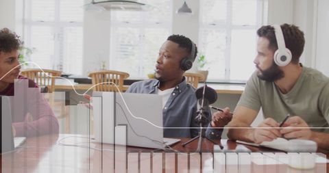 Team Evaluating Financial Analysis in Modern Office Setting