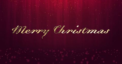 Festive Merry Christmas Greeting on Red Background