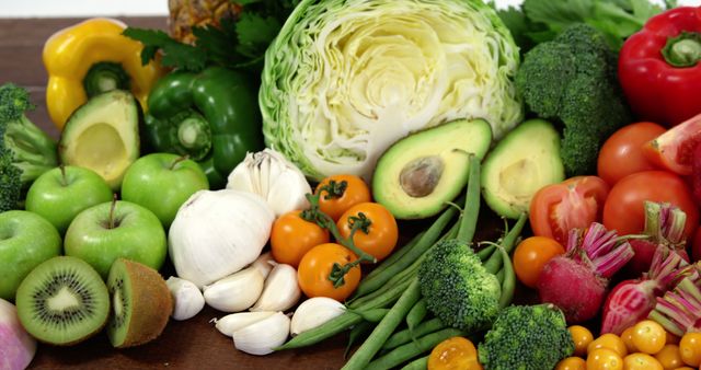 Assorted Fresh Vegetables and Fruits on Table - Download Free Stock Images Pikwizard.com