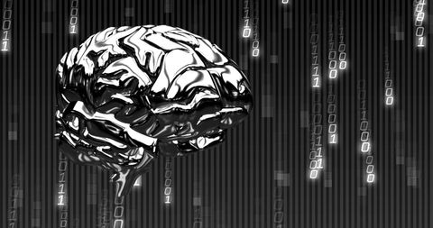 Futuristic Digital Brain with Binary Code - Download Free Stock Images Pikwizard.com