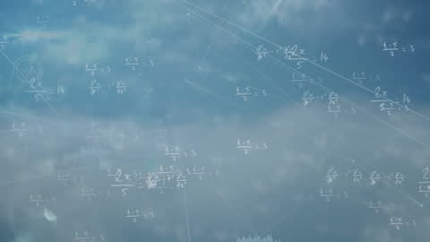 Digital Equations and Data Cloud over Sky Ground