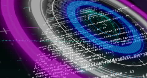 Futuristic Data Interface with Neon Elements