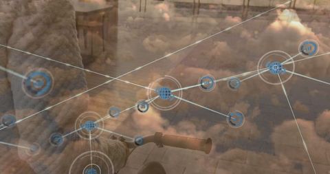 Digital Network Overlay on Outdoor Bike Journey - Download Free Stock Images Pikwizard.com