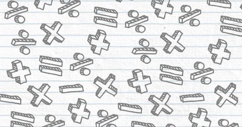 Seamless Math Symbols Pattern on Lined Notebook Background - Download Free Stock Images Pikwizard.com