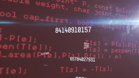 Glimpse of Source Code Overlaid with Random Numerical Data