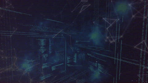 Abstract Digital Network with Futuristic Tech Patterns