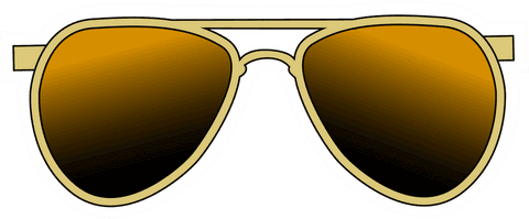 Transparent gold frame aviator sunglasses with gradient brown lenses
